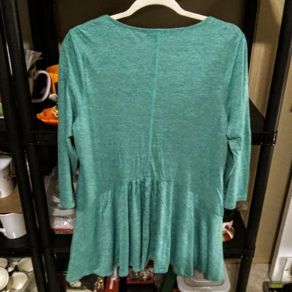 ENERGY WORLD WEAR*TEAL COLOR*WOMEN PXL*PULLOVER TUNIC TOP - Picture 2 of 7
